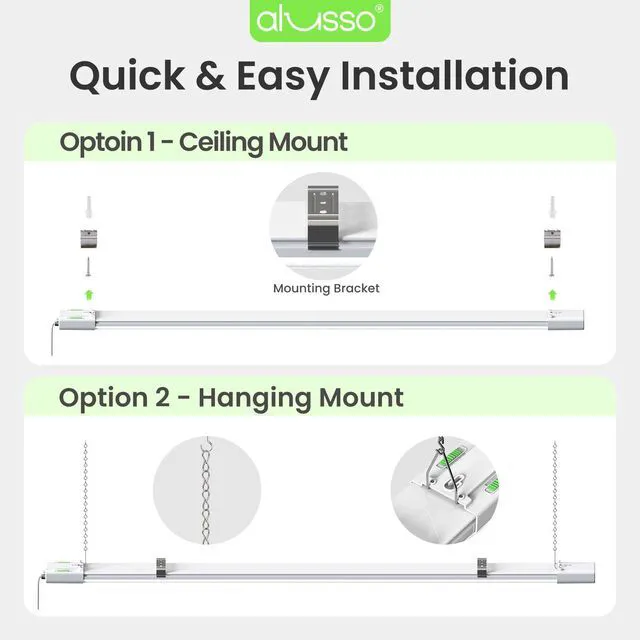 Alt view image 7 of 7 - ® LED Shop Lights 4FT for Garage, 6000LM Super Bright, Adjustable 2700K-6500K Color Temperature, 120V, Warm to Cool Daylight Linkable Shop Lights for Workshop, 2 Pack