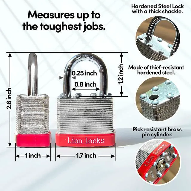 Alt view image 2 of 7 - 24 Keyed-Alike Padlocks w/ 1.25 Shackle, 48 Keys, Hardened Steel Case, Brass Cylinder (24-Pack) - for Hasp Latch, Sheds, Fences, Storage Locker, School, Gym