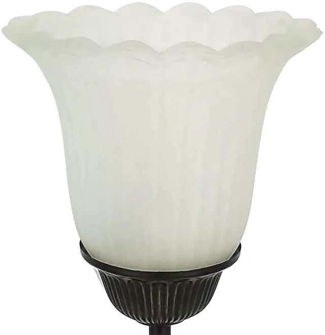 Alt view image 5 of 6 - Touch Leaf Bedside Table Lamp with 2 USB Ports Nightstand Lamps 3-Way Dimmable Vintage Lamps White Glass Shade Vintage Rural Leaf Lamp for Living Room Bedroom Side Table, LED Bulb Included