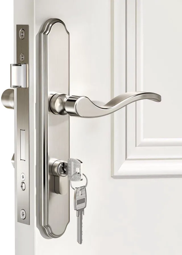 Main image of Storm Door Handle Accessory Set, Storm Door Handle Replacement Part with Lock Cylinder and Key, Polished Nickel