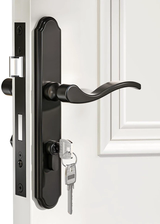 Main image of Storm Door Handle Accessory Set, Black Storm Door Handle Replacement Part with Lock Cylinder and Key, 2-1/2" Handle PZ