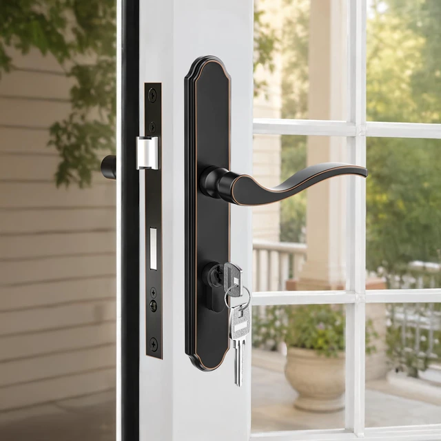 Alt view image 3 of 7 - Storm Door Handle Accessory Set, Storm Door Handle Replacement Part with Lock Cylinder and Key, 2-1/2" Handle PZ