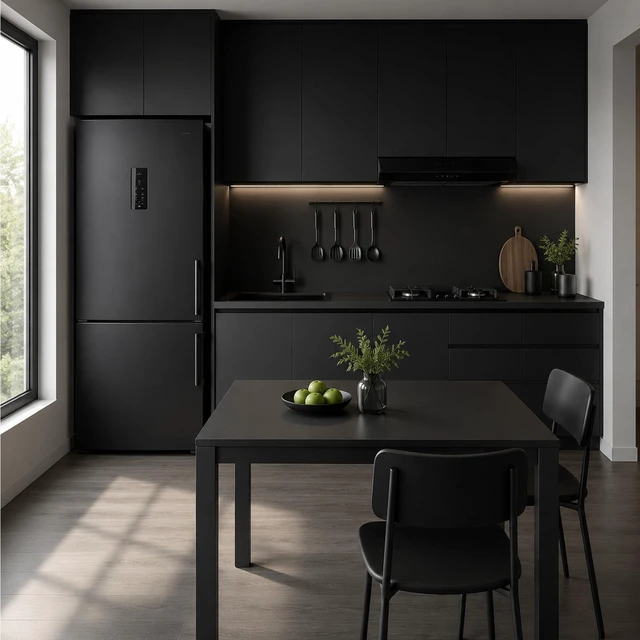 Alt view image 3 of 7 - 24"x786" Black Wallpaper Peel and Stick Black Contact Paper Matte Solid Textured Self Adhesive Removable Thick Vinyl Film Roll for Cabinets Bedroom Wall Decoration