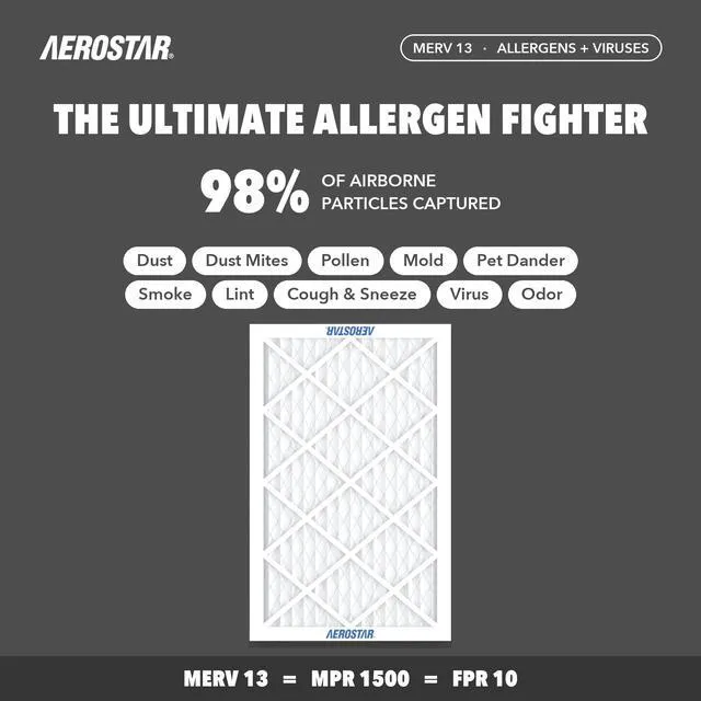 Alt view image 3 of 7 - Air Filter 13 x 21 1/2 x 1 MERV 13 Furnace Filter, 4 Pack AC Filter & HVAC, Actual Size (12 7/8 x 21 1/2 x 3/4), MPR 1500/FPR 10, For Dust, Pet Dander, Bacteria & Allergies