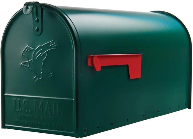 Main image of Outside urbside Horizontal Classic Mailbox, Dark Green, 20-1/2"L x 8-1/2"H x 6-7/8"W, Made in USA