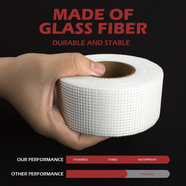 Alt view image 2 of 6 - 12Pcs - Drywall Joint Tape,Fiberglass Mesh Tape for Drywall Repair,1.97-Iinch by 150 Feet Single Roll Self-Adhesive Drywall Mesh Patch for Wall,Sheetrock,Ceiling Crack Repair
