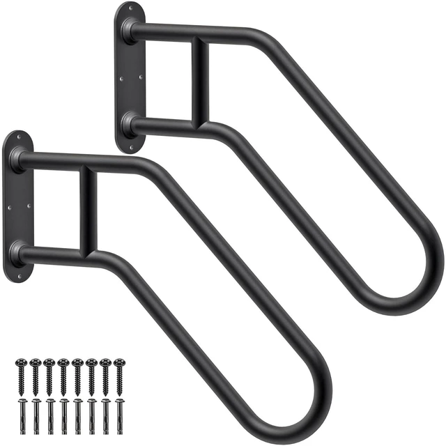 Main image of Heavy Duty Wall Mount Handrails for Indoor Outdoor 1-3 Steps 2 Pack U-Shaped Non-Slip Grab Bars, Double Full Weld Structure, Stable Safety Railings, Ideal for Porch, Garage, Garden Stair