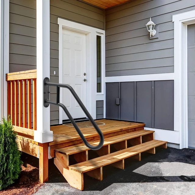Alt view image 7 of 7 - Heavy Duty Wall Mount Handrails for Indoor Outdoor 1-3 Steps 2 Pack U-Shaped Non-Slip Grab Bars, Double Full Weld Structure, Stable Safety Railings, Ideal for Porch, Garage, Garden Stair