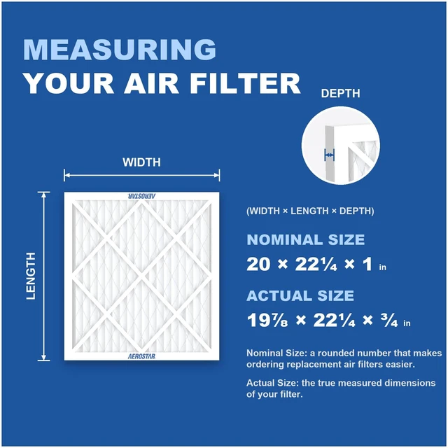 Alt view image 2 of 7 - Air Filter 20 x 22 1/4 x 1 MERV 11 Furnace Filter, 6 Pack AC Filter & HVAC, Actual Size (19 7/8 x 22 1/4 x 3/4), MPR 1200/FPR 7, For Dust, Pollen, Pet Dander & Smoke