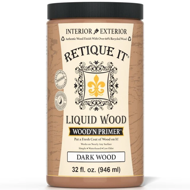 Alt view image 2 of 7 - Wood'n Primer - Paint it then stain it - Stainable Wood Fiber Paint (Dark Wood, Large)