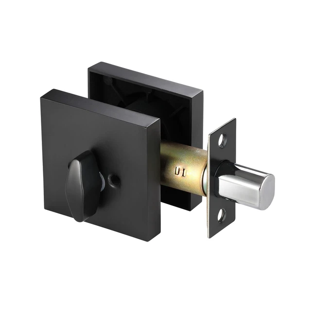Alt view image 2 of 7 - Matte Black Square Single Cylinder Deadbolt Lock, 6 Pack, Home Security Door Lock, Front Door Deadbolt for Office, Keyed 1 Side