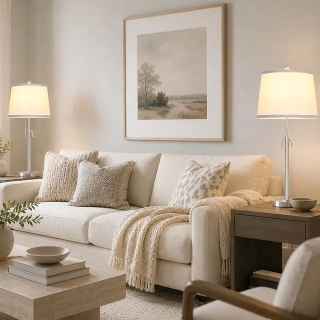 Alt view image 6 of 7 - Brushed Nickel Modern Table Lamps Set of 2 Adjustable Height 22" to 30" Silver Nightstand with White Linen Shade 3 Brightness Way Pull Chain Switch Bedside Lamps for Living Room Office(Bulbs Included)