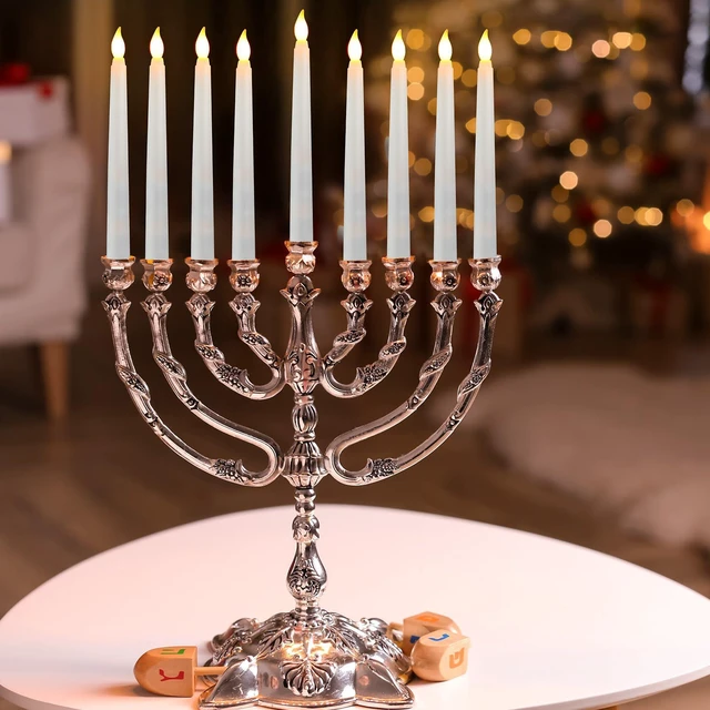 Alt view image 7 of 7 - 150 Pcs 8.5 Inch White LED Flameless Taper Candles Bulk Battery Operated Taper Candles, Artificial Flickering Candlesticks, for Wedding Church Halloween Holiday Table Decoration