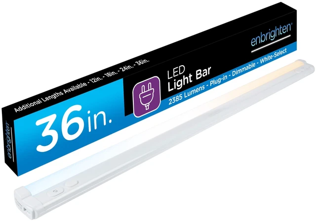 Main image of 36 Inch Plug in Under Cabinet Light with 5 Color Temperatures Dimmable 2386 Lumens, Soft White to Daylight Lighting, One-Touch Sync Linkable Under Cabinet Lighting for Kitchen, ETL Listed