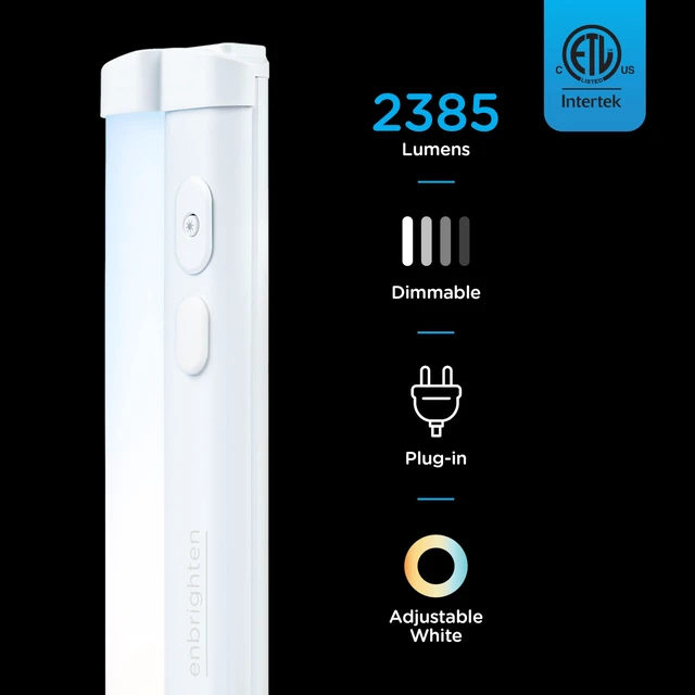 Alt view image 4 of 7 - 36 Inch Plug in Under Cabinet Light with 5 Color Temperatures Dimmable 2386 Lumens, Soft White to Daylight Lighting, One-Touch Sync Linkable Under Cabinet Lighting for Kitchen, ETL Listed