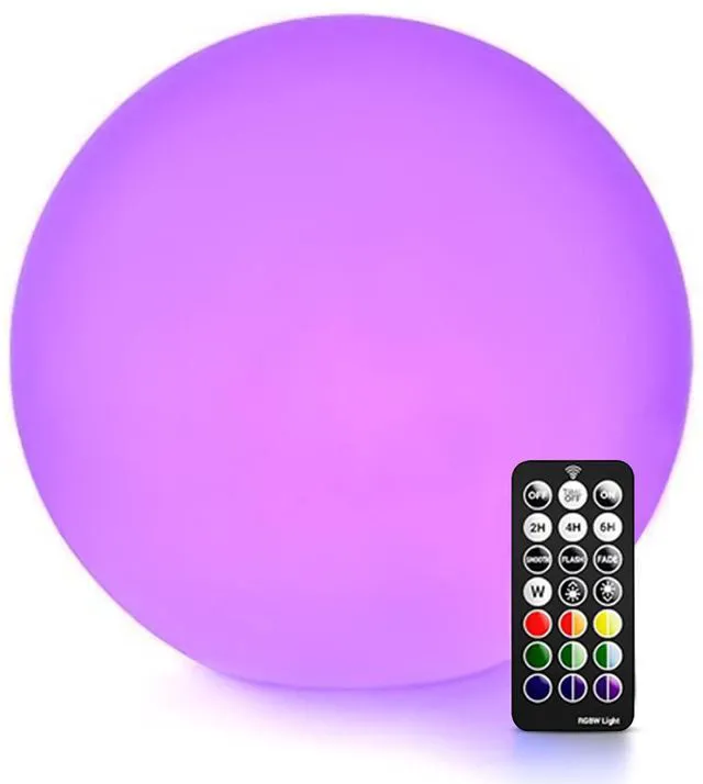 Main image of 12-inch LED Light Ball, Rechargeable Waterproof Globe Lamp w/Remote 16 Colors Dimmable Sphere Night Light, Cordless & Color Change, Sensory Lamp for Home, Party, patio Decor