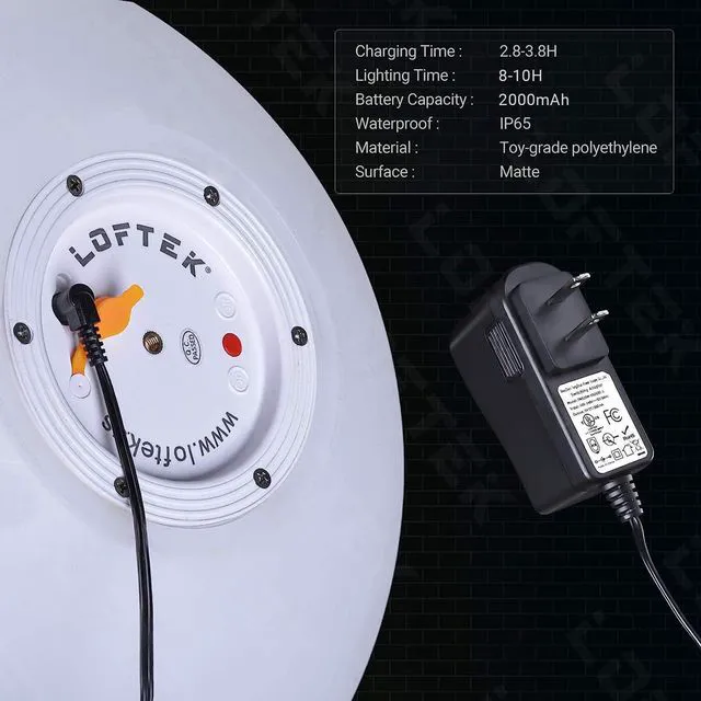 Alt view image 5 of 7 - 12-inch LED Light Ball, Rechargeable Waterproof Globe Lamp w/Remote 16 Colors Dimmable Sphere Night Light, Cordless & Color Change, Sensory Lamp for Home, Party, patio Decor