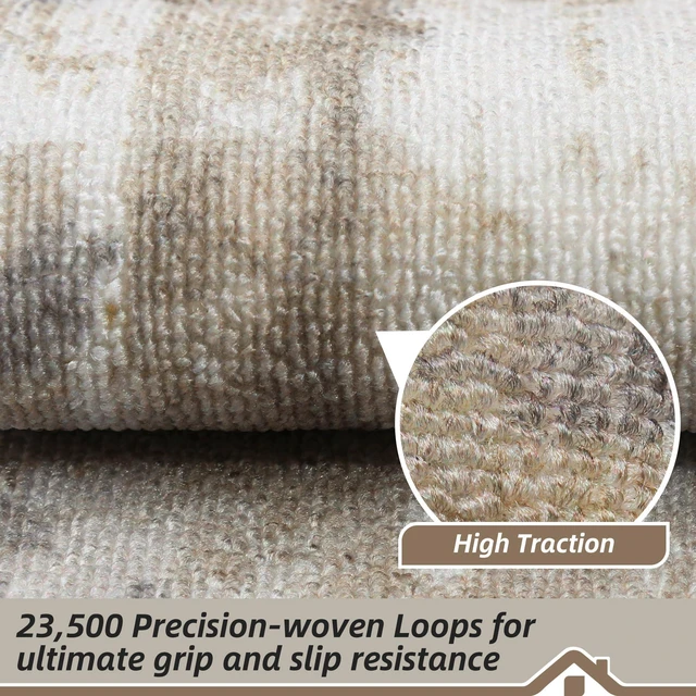 Alt view image 4 of 7 - Stair Treads for Wooden Steps, 8"X30", 15pcs, Beige/Grey Non-Slip Machine Washable Carpet Stair Treads, TPE Backing, 100% Polyester, Soft Indoor Stair Runner for Kids Elders and Pets