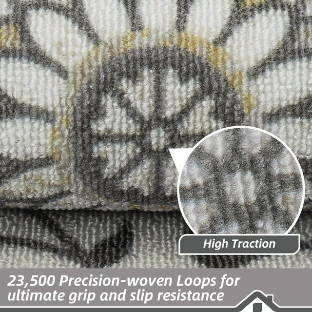 Alt view image 4 of 7 - Stair Treads for Wooden Steps, 8"X30", 15pcs, Grey Non-Slip Machine Washable Carpet Stair Treads, TPE Backing, 100% Polyester, Soft Indoor Stair Runner for Kids Elders and Pets