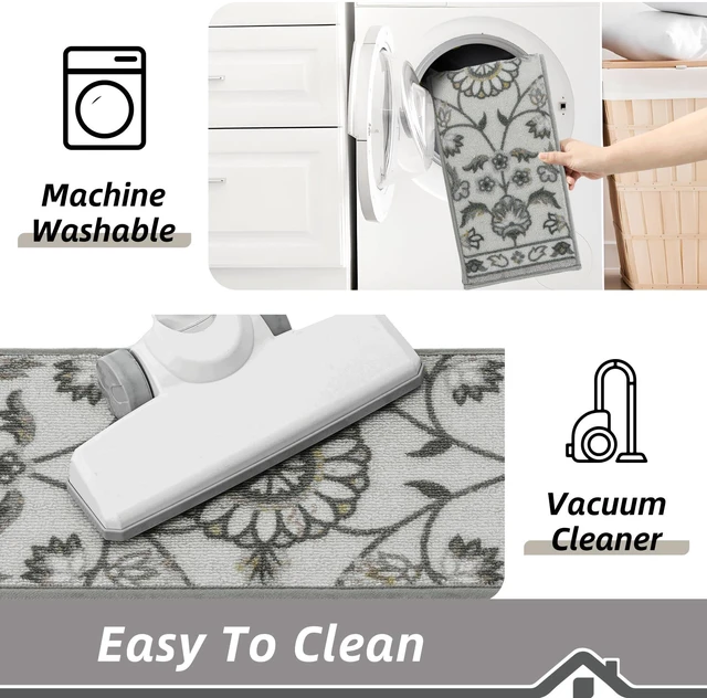 Alt view image 5 of 7 - Stair Treads for Wooden Steps, 8"X30", 15pcs, Grey Non-Slip Machine Washable Carpet Stair Treads, TPE Backing, 100% Polyester, Soft Indoor Stair Runner for Kids Elders and Pets