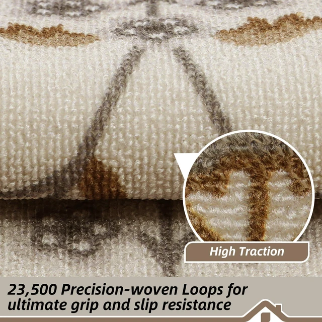 Alt view image 4 of 7 - Stair Treads for Wooden Steps, 8"X30", 15pcs, Brown/Grey Non-Slip Machine Washable Carpet Stair Treads, TPE Backing, 100% Polyester, Soft Indoor Stair Runner for Kids Elders and Pets