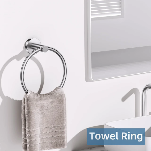 Alt view image 3 of 7 - Brushed Nickel Towel Bar Bathroom Hardware Accessories Set, 10 Pieces Upgraded Toilet Paper Holder 23.6 Inch Towel Rack for Bathroom Wall Mounted Stainless Steel Bathroom Set