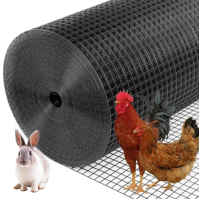 Main image of Black Hardware Cloth 1/4inx36inx100ft, 22GA, Chicken Wire Fencing Roll, Black Chicken Wire Mesh, Vinyl PVC Coated Welded Wire Mesh for Chicken Coop Barrier, Rabbit Snake Poultry Fences