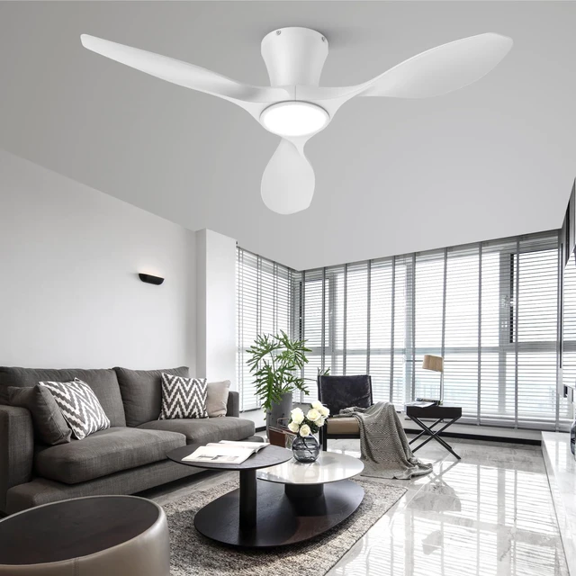 Alt view image 7 of 7 - Ceiling Fans with Lights,42 inch Modern Low Profile Ceiling Fan with Light and Remote Control, Flush Mount, 3CCT, White Ceiling Fan for Bedroom Living Room and Patio