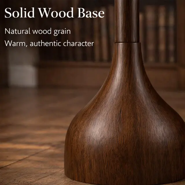Alt view image 3 of 7 - Mid Century Modern Real Wood Floor Lamp with 2 Shades for Two Looks 65" Tall,Sculptural Teardrop Base,Wooden Pull Chain,Vintage Standing Lamp,Linen Shades,Living Room,Bedroom, Bulb Included
