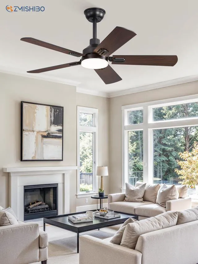 Alt view image 7 of 7 - 44" Ceiling Fans with Lights and Remote, Black Modern for Indoor Small Size, 3CCT, Downrod Mount, Farmhouse Dual Finish Blades, Quiet&Strong Motor, Memory Function for Bedroom, Living Room