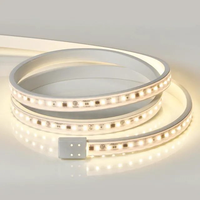 Alt view image 2 of 7 - 96 in. Hardwired LED Under Cabinet Strip Light, 3680 Lumens, 3000K Warm White, Kitchen and Living Room 120V White Cove Lighting, No Power Supply Needed