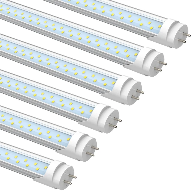 Main image of 4FT T8 LED Type A+B Tube Light Bulbs, 24W 5000K 3200LM, Plug and Play or Ballast Bypass, 4 Foot T12 LED Replacement for Flourescent Tubes, Dual-end Power, Clear, Warehouse Shop Lights (6-Pack)