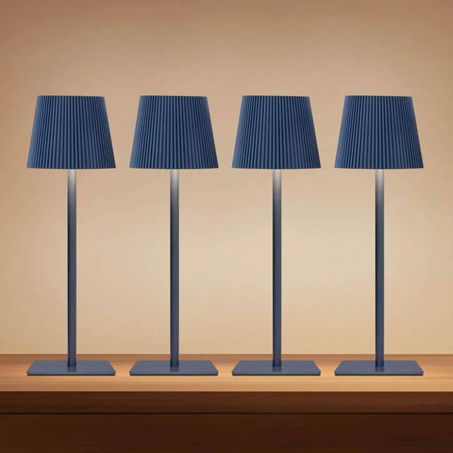 Main image of 4 Pack Cordless Table Lamp,6000mAh Rechargeable Battery Operated Desk Lamp,Two Adjustable Heights,Waterproof, Touch Control & 3 Color Stepless Dimming for Restaurant/Bedroom/Bars/Outdoor (Blue)
