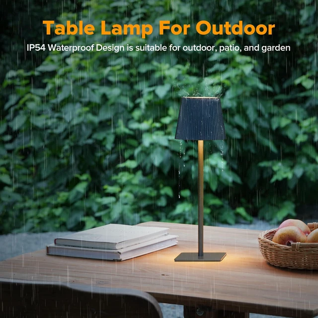 Alt view image 5 of 7 - 4 Pack Cordless Table Lamp,6000mAh Rechargeable Battery Operated Desk Lamp,Two Adjustable Heights,Waterproof, Touch Control & 3 Color Stepless Dimming for Restaurant/Bedroom/Bars/Outdoor (Blue)