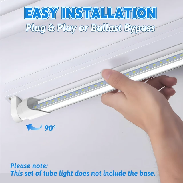Alt view image 6 of 7 - 3FT LED Tube Light, Type A+B, 5000K Daylight, 12 Pack 14W(30W Equiv.), 1600LM, F25T8/F30T12 LED Replacement, Double-Ended Power, Clear Cover, ETL Listed