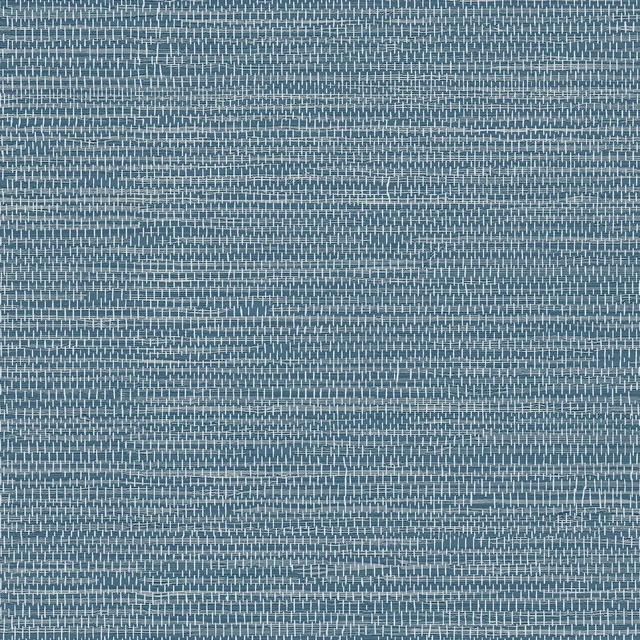 Main image of Grasscloth Wallpaper Peel and Stick 1181" x 17.3" Blue Cream Grassweave Stick on Wallpaper Textured Self Adhesive Wall Paper Contact Paper