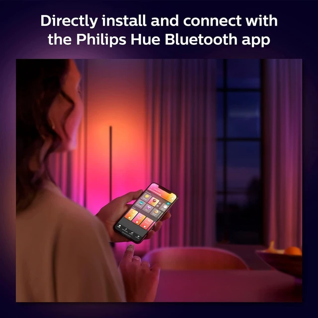 Alt view image 7 of 7 - Indoor 6-Foot Smart LED Light Strip Base Kit with Plug - Flowing Multicolor Effect - 1 Pack - Control with Hue App - Compatible with Alexa, Google Assistant and Apple HomeKit