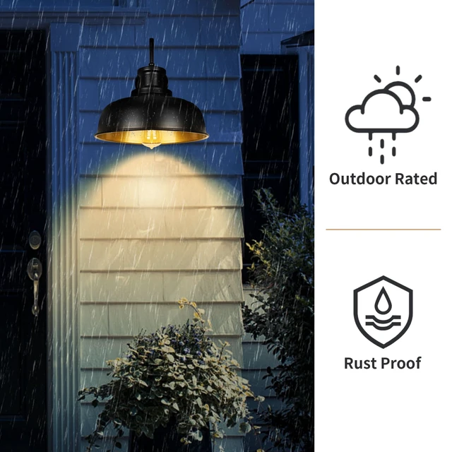 Alt view image 5 of 7 - Solar Barn Light for Outside, Outdoor Wall Lights Solar Powered, Farmhouse Exterior Wall Sconce, Industrial Outside Lighting Fixture, Rustic Lantern Works with Gooseneck Barn Shed Garage Patio