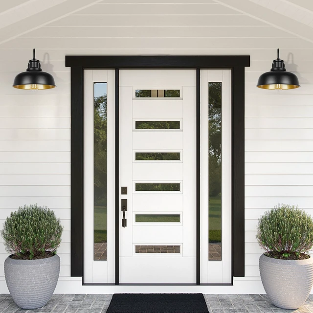 Alt view image 7 of 7 - Solar Barn Light for Outside, Outdoor Wall Lights Solar Powered, Farmhouse Exterior Wall Sconce, Industrial Outside Lighting Fixture, Rustic Lantern Works with Gooseneck Barn Shed Garage Patio