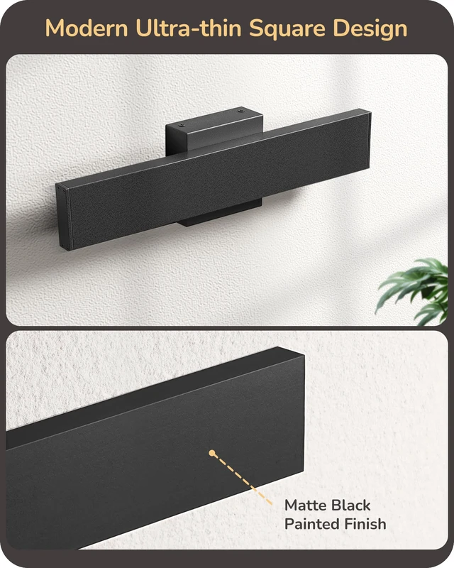 Alt view image 4 of 7 - 2 Pack LED Outdoor Wall Lights, 15.7" Modern Black Outdoor Sconce 3000K-4000K-5000K Adjustable Color Temperature, IP65 Waterproof, Smooth Dimming with Memory Function, Ideal for Garage Porch