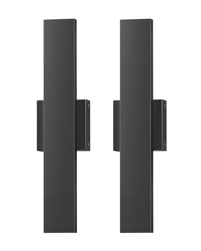 Alt view image 5 of 7 - 2 Pack LED Outdoor Wall Lights, 15.7" Modern Black Outdoor Sconce 3000K-4000K-5000K Adjustable Color Temperature, IP65 Waterproof, Smooth Dimming with Memory Function, Ideal for Garage Porch