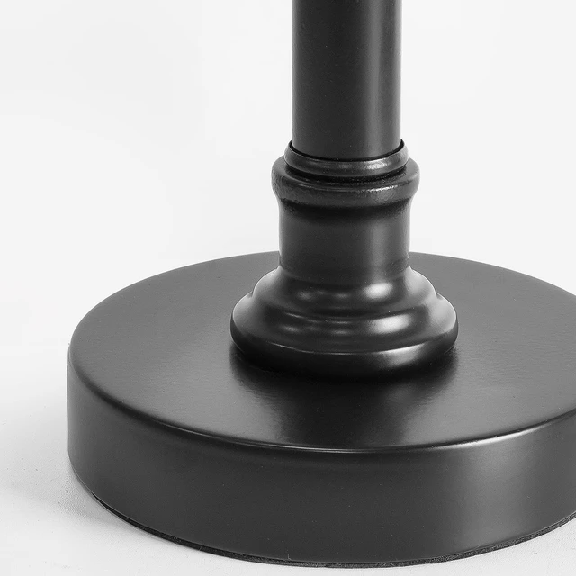 Alt view image 6 of 7 - 19.5" Black Rustic Table Lamps Set of 2 for Living Room Bedroom Pull Chain Switch Bedside Table Lamps, Farmhouse Nightstand Lamp with Natural Shade, Small Lamp for End Table & Desk Light