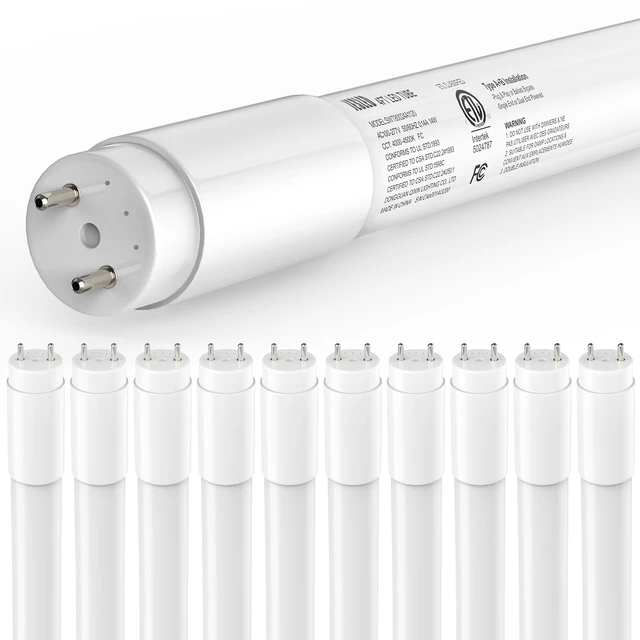 Main image of 10Pack T8 LED Bulbs 4 Foot, 4FT Fluorescent Replacement, Type A+B,14W 2450LM 4000K Neutral White, Plug & Play or Ballast Bypass, G13, T8 T10 T12 LED Replacement, Frosted Cover