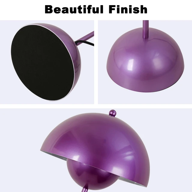 Alt view image 5 of 7 - Mid-Century Modern Metal Bud Floor Lamp for Home and Office, Pearl Violet Indirect lighting, fits narrow spaces,fit for bedroom, living room & office, match with modern, industrial, farmhouse decor