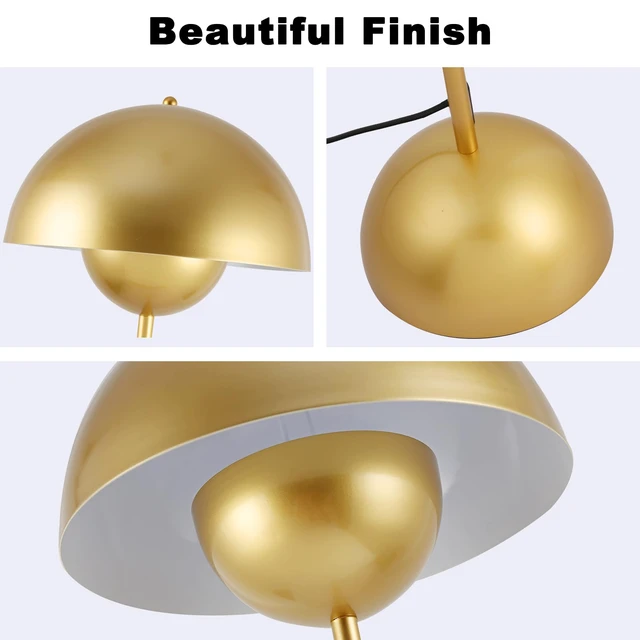 Alt view image 5 of 6 - Mid-Century Modern Metal Bud Floor Lamp for Home and Office, Pearl Gold Indirect lighting, fits narrow spaces,fit for bedroom, living room & office, match with modern, industrial, farmhouse decor