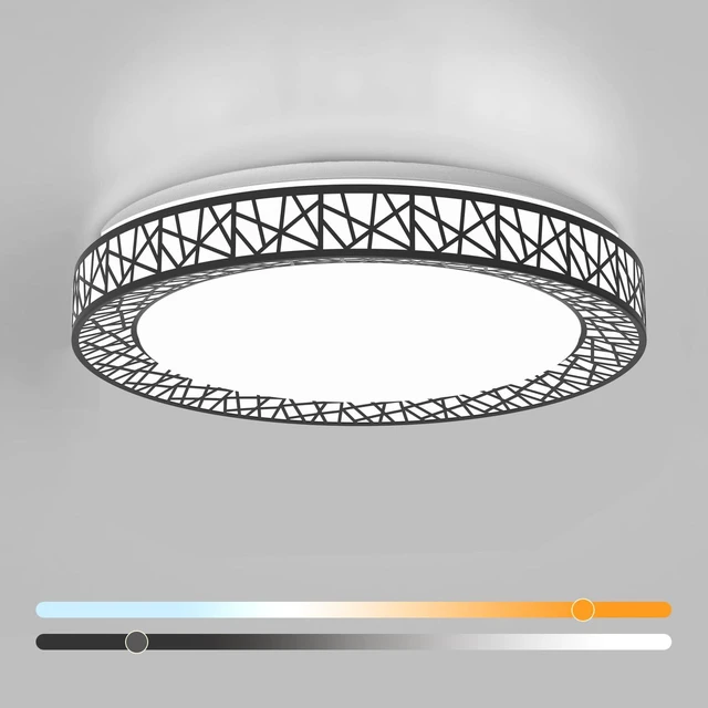 Main image of 20 Inch Bird's Nest Flush Mount Ceiling Light, 42W, 5CCT 2700K-6500K Selectable, Modern LED Ceiling Light Fixture, Dimmable, for Bedroom, Kitchen, Closet, Black, ETL Listed
