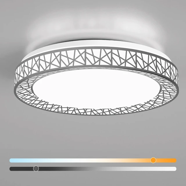 Main image of 20 Inch Bird's Nest Flush Mount Ceiling Light, 42W, 5CCT 2700K-6500K Selectable, Modern LED Ceiling Light Fixture, Dimmable, for Bedroom, Kitchen, Closet, Brushed Nickel, ETL Listed