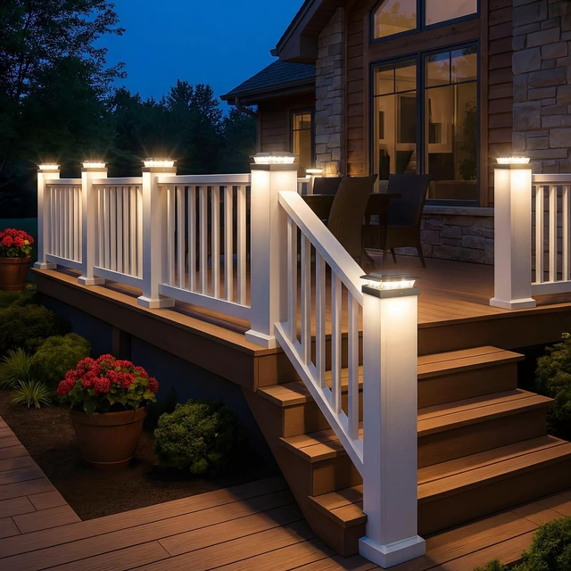 Alt view image 3 of 7 - 4x4 Solar Post Cap Lights Outdoor 16Pack- 3 Color Temperatures& 2 Level Brightness, IP65 Waterproof, 16 LED Black Fence Deck Post Light Solar Powered for 4×4/3.5×3.5 Wood/Vinyl Posts