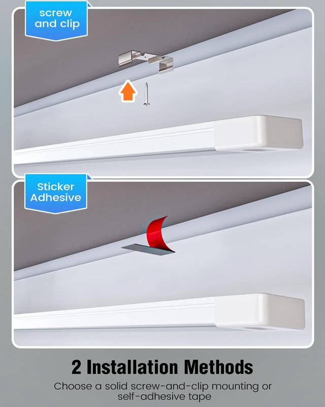 Alt view image 7 of 7 - 2Pcs 36 Inch Under Cabinet Lights with Hand Wave,Plug and Play 4000K Natural White,Dimmable,CRI>90,110V,750 Lumen,10W,Bright Counter,Shelf,Above the Sink