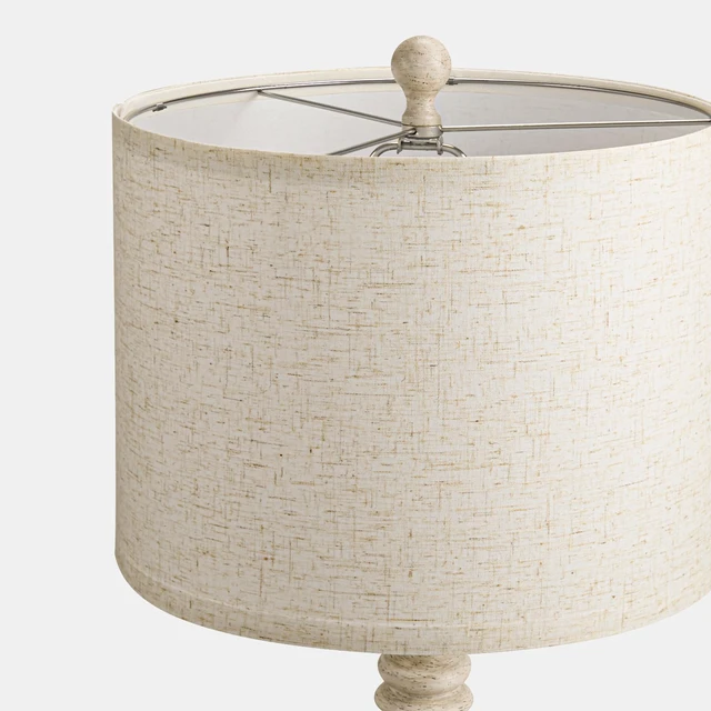 Alt view image 2 of 7 - 64.25" Farmhouse Floor Lamp for Living Room Bedroom, Tall Antique White Standing Lamp with Rotary Switch, Vintage Corner Floor Lamp for Living Room & Office, Rustic Home Decor
